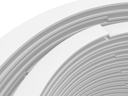 modern abstract geometric art deco mockup minimalistic background. white primitive shapes. 3d render illustrationの写真素材