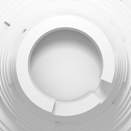 modern abstract geometric art deco mockup minimalistic background. white primitive shapes. 3d render illustrationの写真素材
