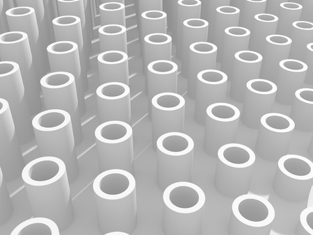 modern abstract geometric art deco mockup minimalistic background. white primitive shapes. 3d render illustrationの写真素材