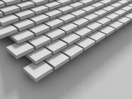 Abstract White Cubes Wall Background. 3d Render Illustrationの写真素材