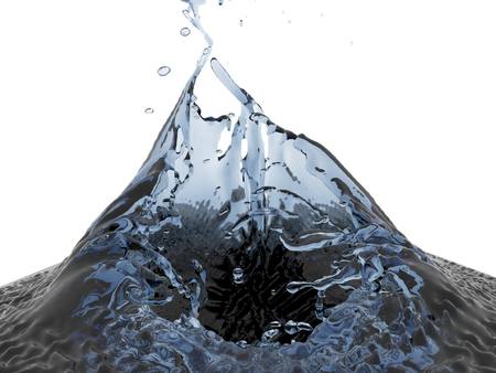 Splashing blue sparkling pure water. Abstract nature background. 3d render illustrationの写真素材