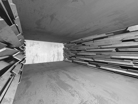 Abstract geometric concrete architecture background. 3d render illustrationの写真素材