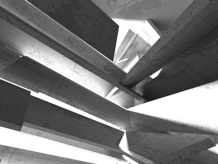 Dark basement empty room interior. Concrete walls. Architecture background. 3d render illustrationの写真素材