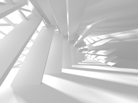 Abstract Modern White Architecture Background. 3d Render Illustrationの写真素材