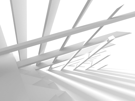 Abstract Modern White Architecture Background. 3d Render Illustrationの写真素材