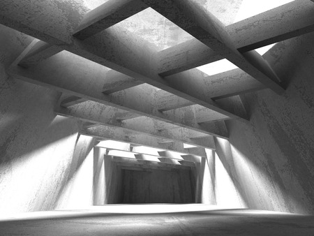 Abstract geometric concrete architecture background. 3d render illustrationの写真素材