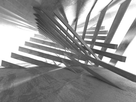 Concrete architecture background. Abstract empty dark room. 3d render illustrationの写真素材