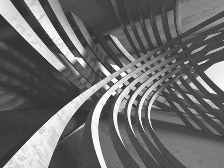 Abstract geometric concrete architecture background. 3d render illustrationの写真素材