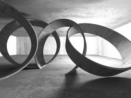 Abstract geometric concrete architecture background. 3d render illustrationの写真素材