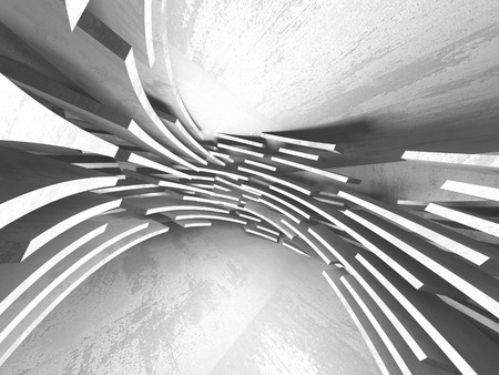 Dark concrete empty room. Modern architecture design. Urban textured background. 3d render illustrationの写真素材