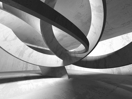 Concrete architecture background. Abstract empty dark room. 3d render illustrationの写真素材