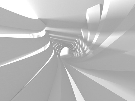 Abstract Modern White Architecture Background. 3d Render Illustrationの写真素材