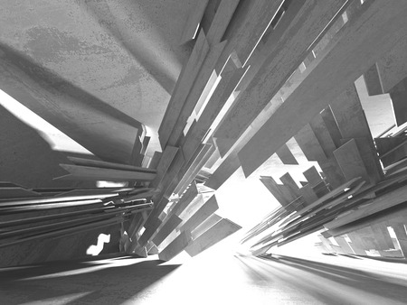Abstract geometric concrete architecture background. 3d render illustrationの写真素材