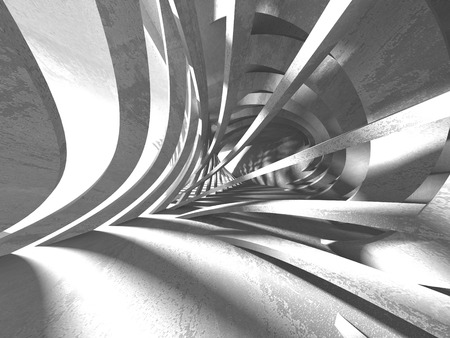 Abstract geometric concrete architecture background. 3d render illustrationの写真素材