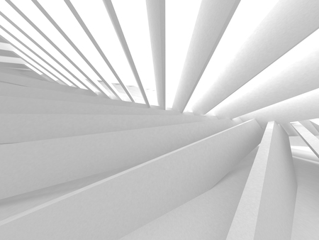 Abstract Modern White Architecture Background. 3d Render Illustrationの写真素材