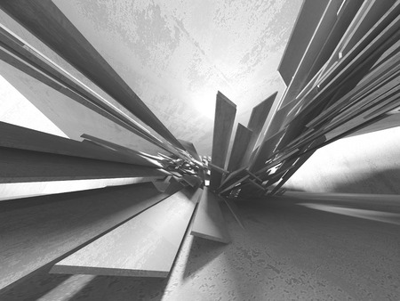 Abstract geometric concrete architecture background. 3d render illustrationの写真素材