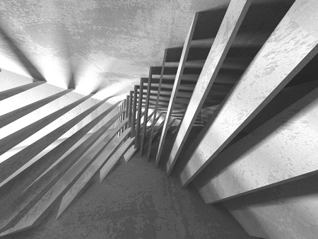 Abstract geometric concrete architecture background. 3d render illustrationの写真素材