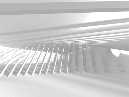 Abstract Modern White Architecture Background. 3d Render Illustrationの写真素材