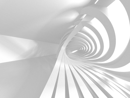Abstract Modern White Architecture Background. 3d Render Illustrationの写真素材