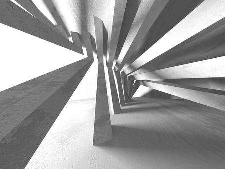 Dark concrete empty room. Modern architecture design. Urban textured background. 3d render illustrationの写真素材