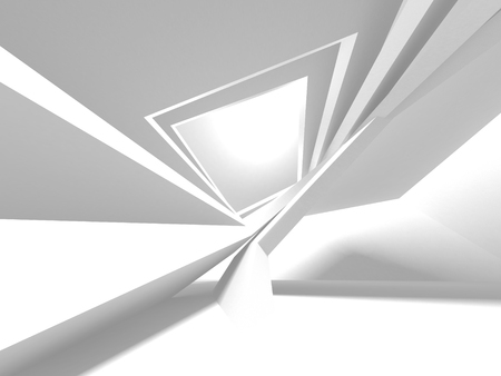Abstract Modern White Architecture Background. 3d Render Illustrationの写真素材