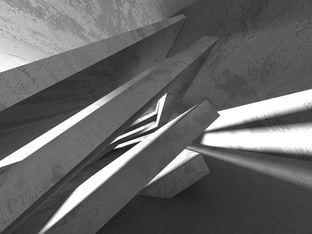 Dark basement empty room interior. Concrete walls. Architecture background. 3d render illustrationの写真素材