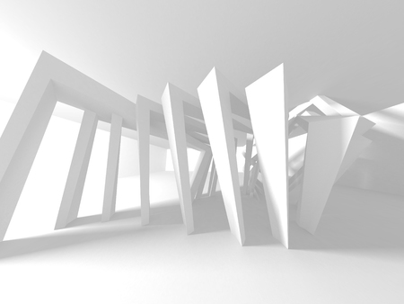 Abstract Modern White Architecture Background. 3d Render Illustrationの写真素材