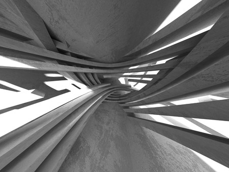 Abstract geometric concrete architecture background. 3d render illustrationの写真素材