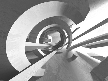 Abstract geometric concrete architecture background. 3d render illustrationの写真素材