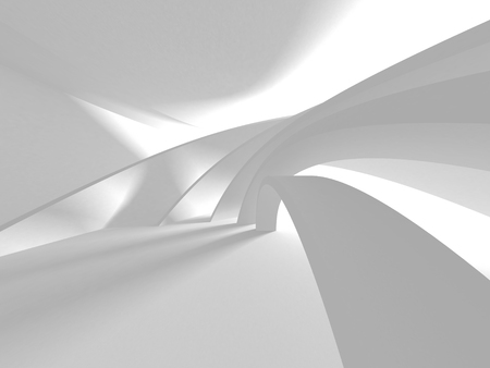 Abstract Modern White Architecture Background. 3d Render Illustrationの写真素材