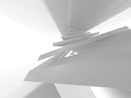 Abstract Modern White Architecture Background. 3d Render Illustrationの写真素材
