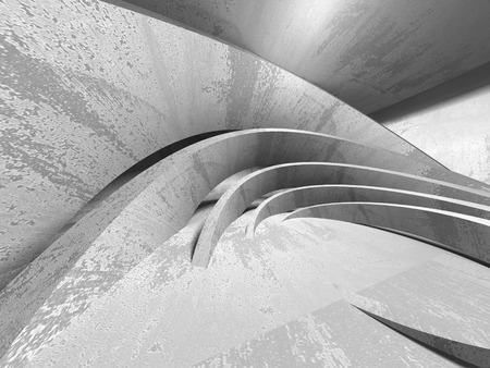 Dark basement empty room interior. Concrete walls. Architecture background. 3d render illustrationの写真素材