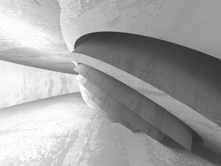 Dark concrete empty room. Modern architecture design. Urban textured background. 3d render illustrationの写真素材