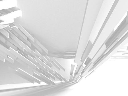 Abstract Modern White Architecture Background. 3d Render Illustrationの写真素材