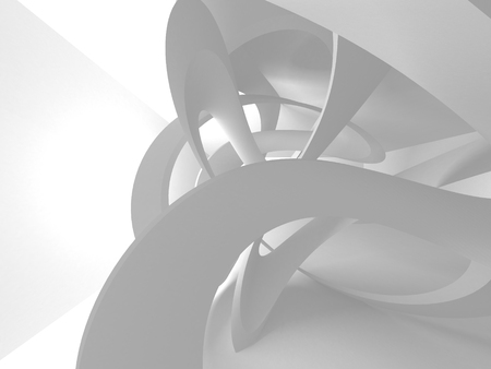 Futuristic White Architecture Design Background. 3d Render Illustrationの写真素材