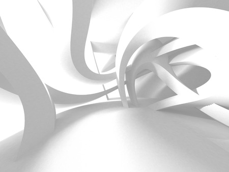 Abstract Modern White Architecture Background. 3d Render Illustrationの写真素材