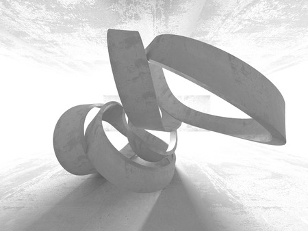 Abstract geometric concrete architecture background. 3d render illustrationの写真素材