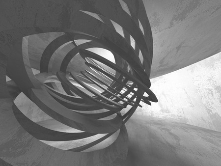 Abstract geometric concrete architecture background. 3d render illustrationの写真素材