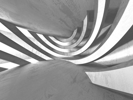 Dark basement empty room interior. Concrete walls. Architecture background. 3d render illustrationの写真素材