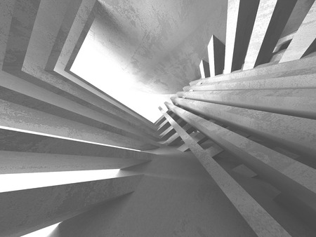 Dark basement empty room interior. Concrete walls. Architecture background. 3d render illustrationの写真素材