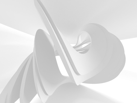Futuristic White Architecture Design Background. 3d Render Illustrationの写真素材
