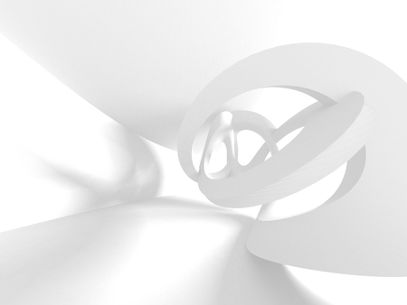 Futuristic White Architecture Design Background. 3d Render Illustrationの写真素材
