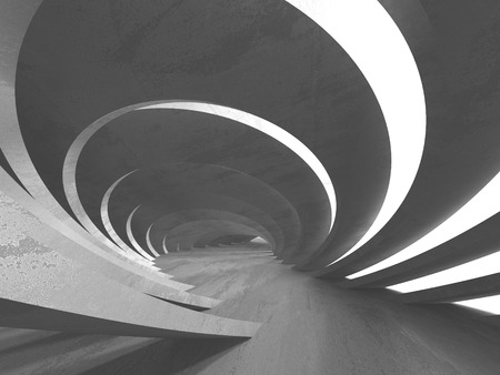 Abstract geometric concrete architecture background. 3d render illustrationの写真素材