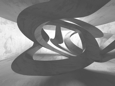 Abstract geometric concrete architecture background. 3d render illustrationの写真素材