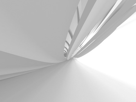 Abstract Modern White Architecture Background. 3d Render Illustrationの写真素材
