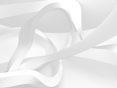 Abstract Modern White Architecture Background. 3d Render Illustrationの写真素材