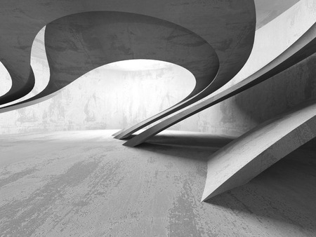 Abstract geometric concrete architecture background. 3d render illustrationの写真素材