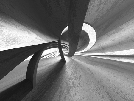 Dark basement empty room interior. Concrete walls. Architecture background. 3d render illustrationの写真素材