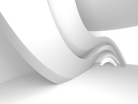 Abstract Modern White Architecture Background. 3d Render Illustrationの写真素材