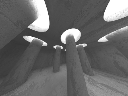 Abstract geometric concrete architecture background. 3d render illustrationの写真素材